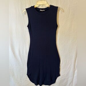 Copper Key Navy Ribbed Sleeveless Midi Dress Size Small